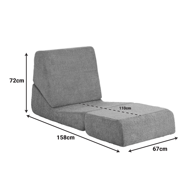 Πολυθρόνα-Κρεβάτι Ferderina pakoworld ύφασμα σε ανθρακί απόχρωση 66x102x73εκ 9