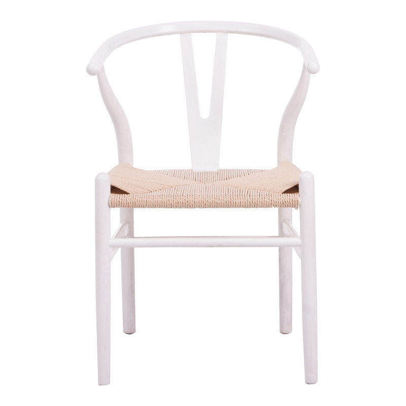 Καρέκλα Wishbone pakoworld rubberwood-σχοινί σε λευκή απόχρωση 53.5x57x74εκ 5