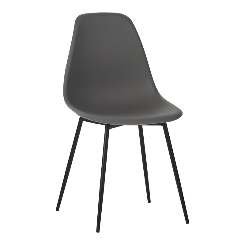 Καρέκλα Ballen pakoworld pp ανθρακί με μαύρα μεταλλικά πόδια 41.5x53x84.5εκ 1