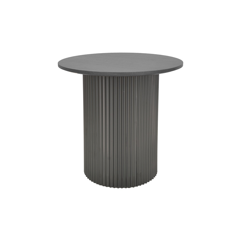 Βοηθητικό τραπέζι Dovel pakoworld mdf-μέταλλο σε μαύρη απόχρωση Φ50x50εκ 2