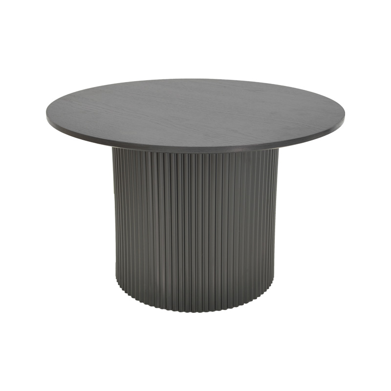 Τραπέζι σαλονιού Dovel pakoworld mdf-μεταλλο σε μαύρη απόχρωση Φ70x45εκ 2