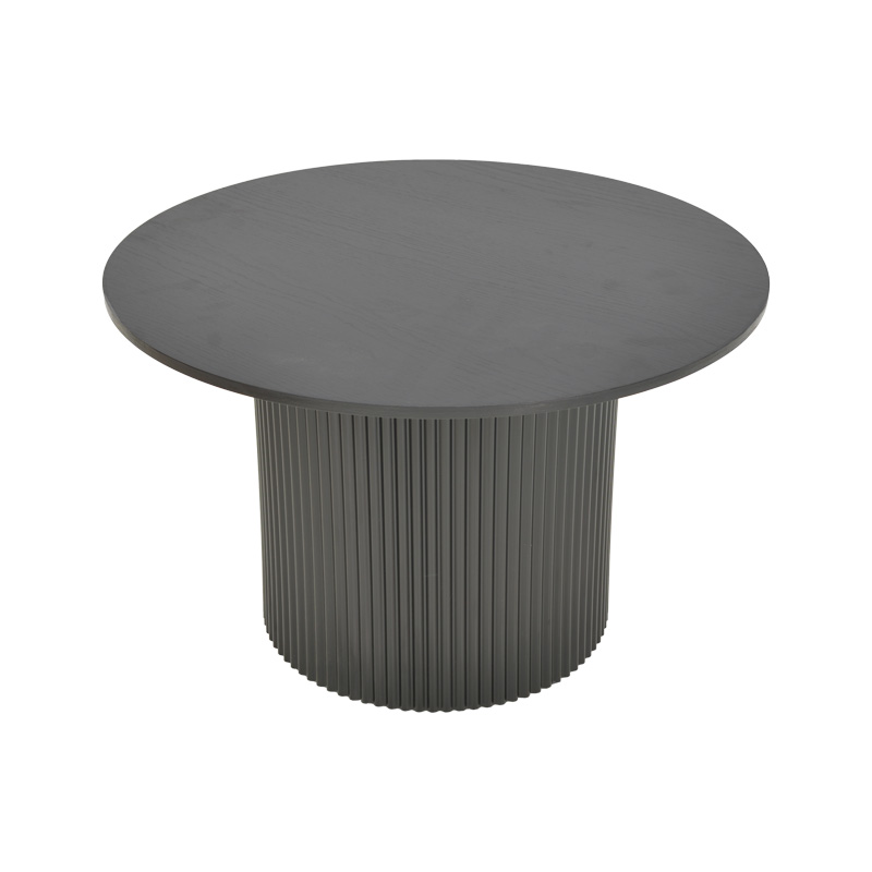 Τραπέζι σαλονιού Dovel pakoworld mdf-μεταλλο σε μαύρη απόχρωση Φ70x45εκ 3