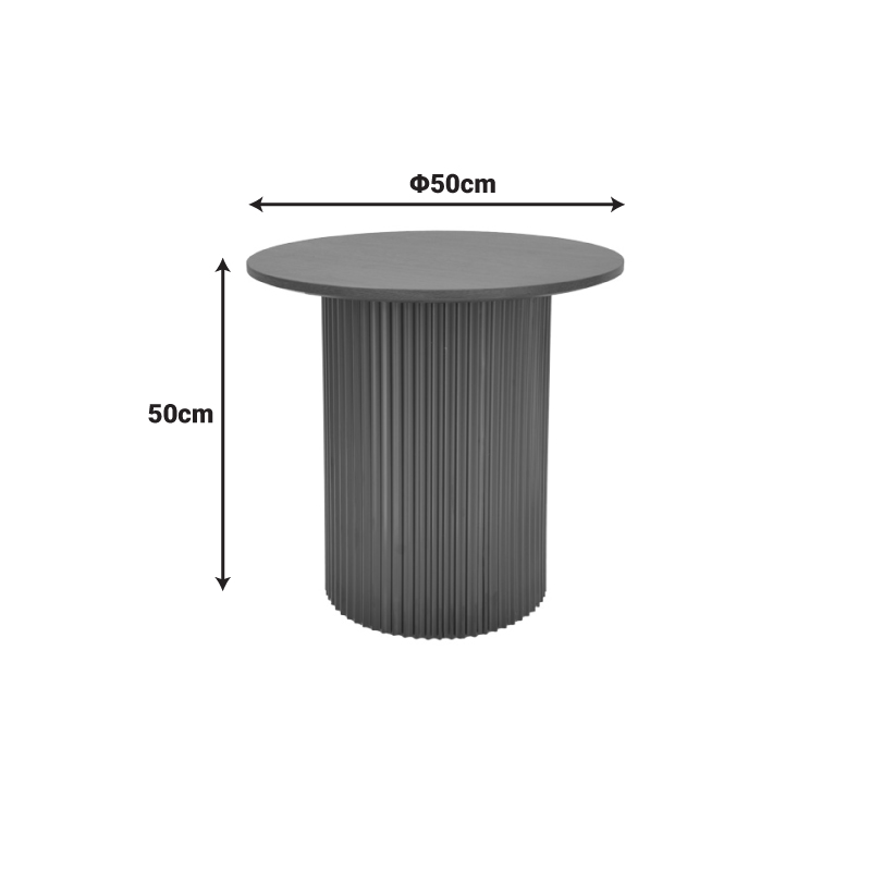Βοηθητικό τραπέζι Dovel pakoworld mdf σε sonoma -μαύρο μέταλλο Φ50x50εκ 5