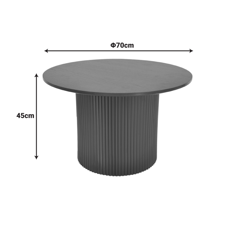 Τραπέζι σαλονιού Dovel pakoworld mdf σε sonoma-μαύρο μέταλλο Φ70x45εκ 5