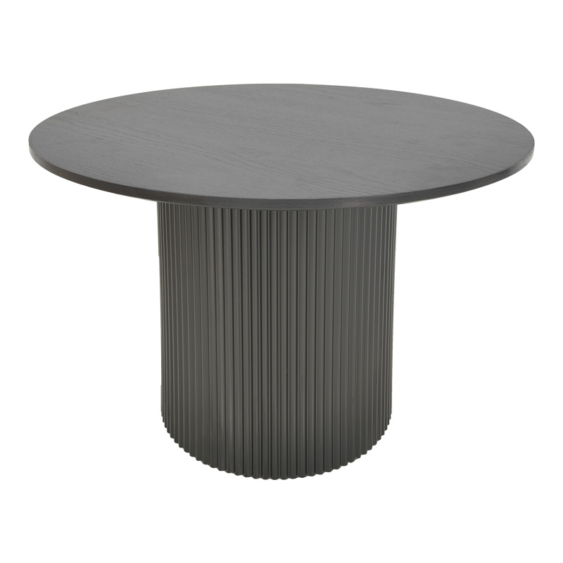 Τραπέζι Karulo pakoworld mdf σε μαύρη απόχρωση Φ120x76εκ 2