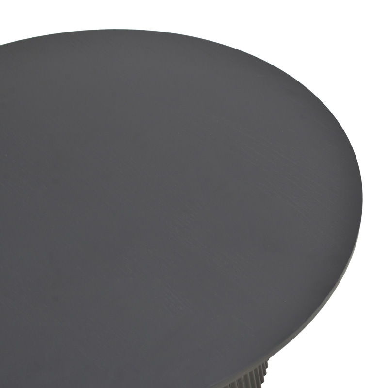 Τραπέζι Karulo pakoworld mdf σε μαύρη απόχρωση Φ120x76εκ 4