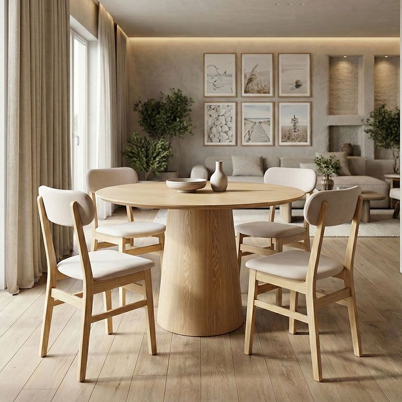 Tραπέζι Donda pakoworld mdf sonoma Φ100x76εκ 2