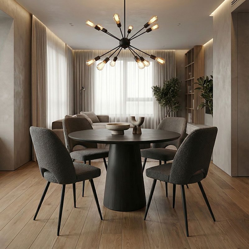 Tραπέζι Donda pakoworld mdf μαύρο Φ100x76εκ 2