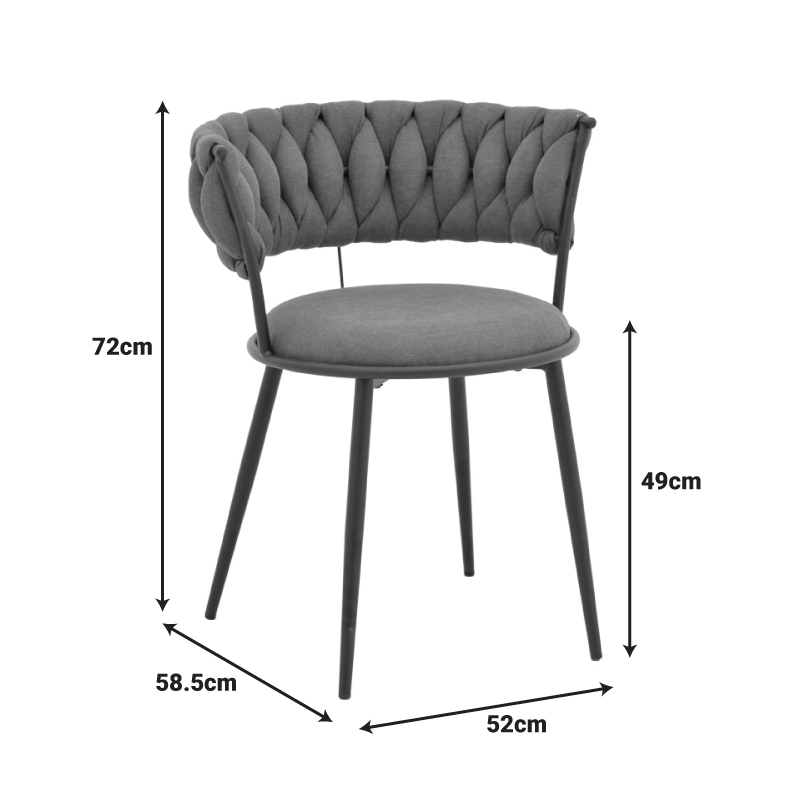 Πολυθρόνα Alkia I pakoworld ύφασμα σε μαύρη απόχρωση- πόδι μαύρο μέταλλο 57x58.5x72εκ 7