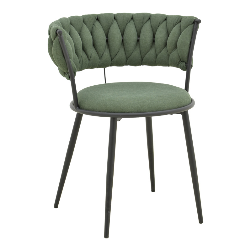 Πολυθρόνα Alkia I pakoworld ύφασμα σε χακί απόχρωση- πόδι μαύρο μέταλλο 57x58.5x72εκ 1