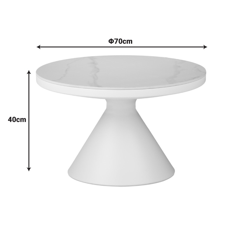 Βοηθητικά τραπέζια Coozlin Inart sintered stone σε απόχρωση λευκό μαρμάρου με λευκό μέταλλο 8