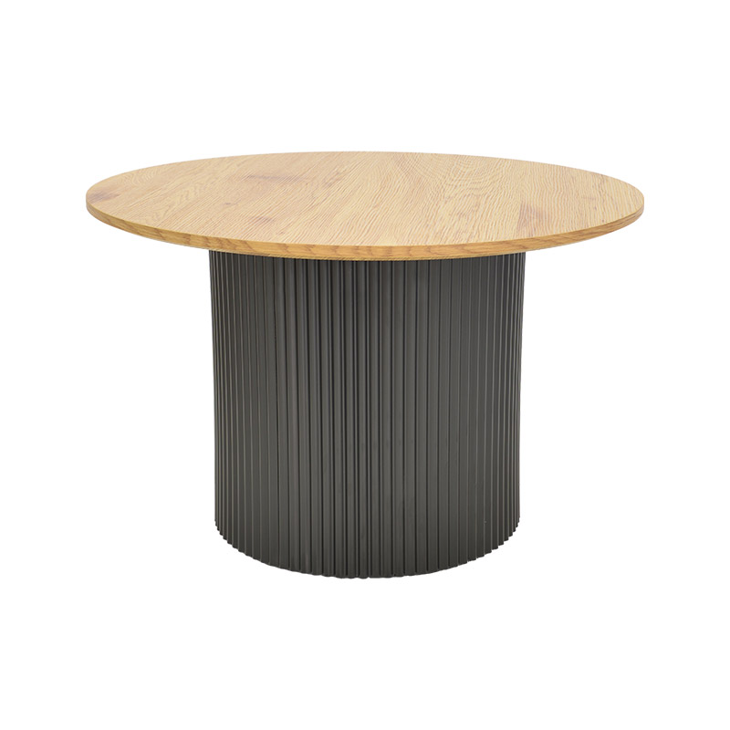 Tραπέζια σαλονιού Dovel pakoworld mdf σετ 2τεμ. sonoma-μαύρο μεταλλο 2