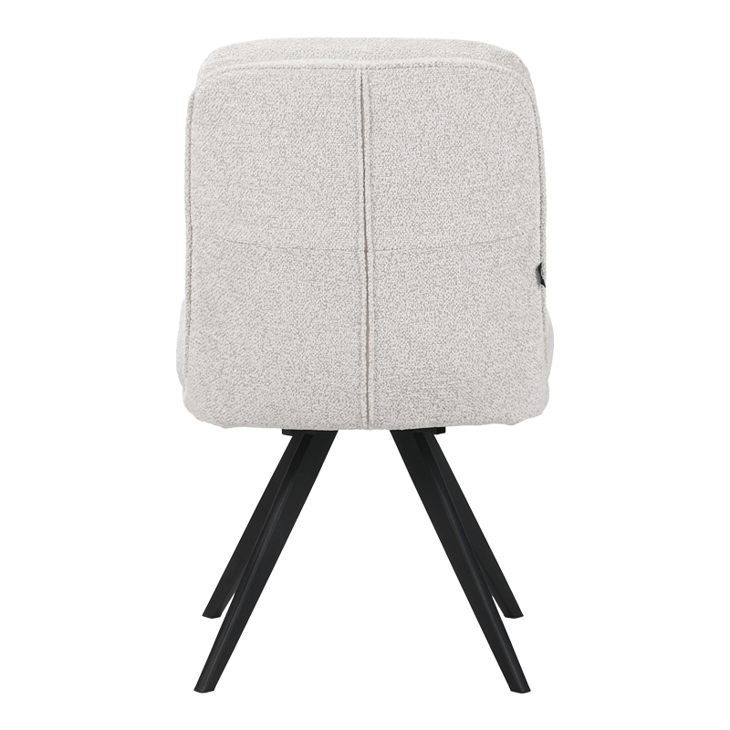 Καρέκλα περιστρεφόμενη Novo pakoworld ύφασμα λευκό μπουκλε-πόδια μαύρο μεταλλικό 65.5x50x90εκ 5