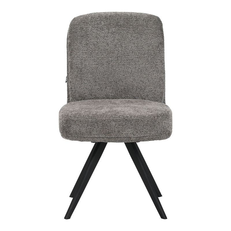 Καρέκλα περιστρεφόμενη Novo pakoworld ύφασμα γκρι μπουκλέ-πόδια μαύρο μεταλλικό 65.5x50x90εκ 4