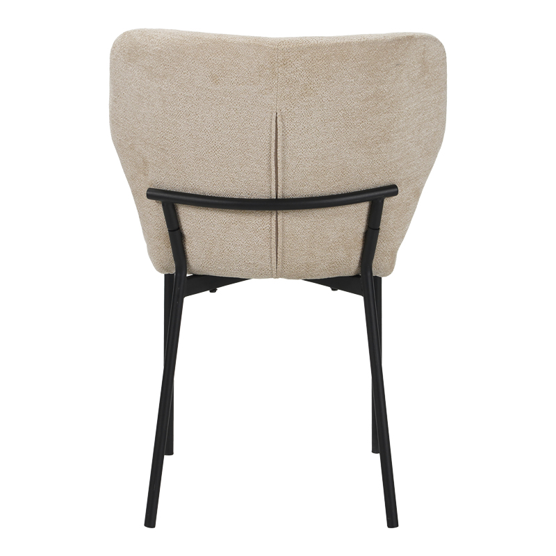 Καρέκλα Mavier pakoworld ύφασμα μπεζ-πόδια μαύρο μεταλλικό 48x61.5x82εκ 5