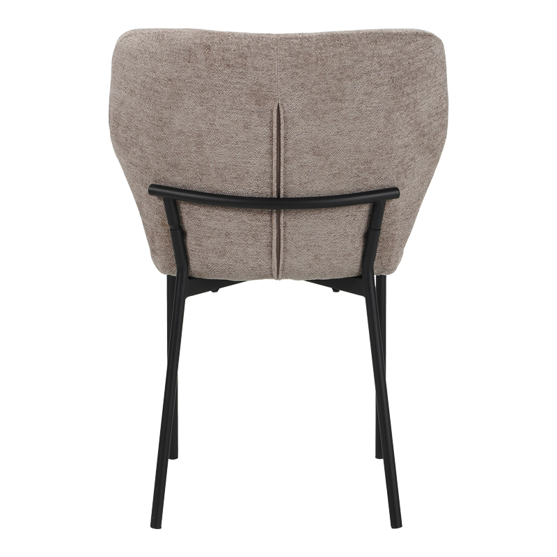 Καρέκλα Mavier pakoworld γκρι μπεζ ύφασμα με πόδια μαύρο μεταλλικό 48x61.5x82εκ 5
