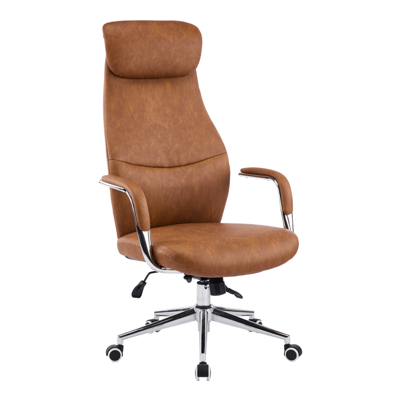 Καρέκλα γραφείου διευθυντή Ferka pakoworld καφέ pu 64x71x120-128εκ 2
