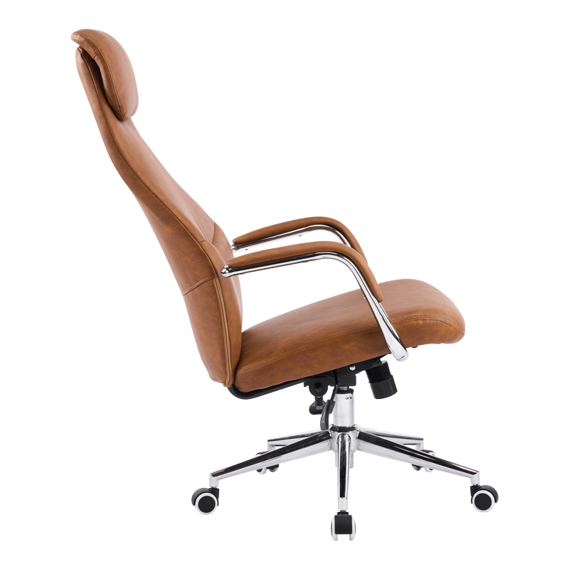 Καρέκλα γραφείου διευθυντή Ferka pakoworld καφέ pu 64x71x120-128εκ 5