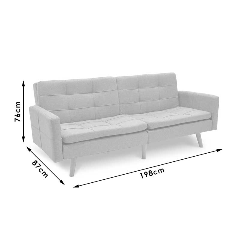 Καναπές-κρεβάτι Flexible pakoworld σε ανθρακί ύφασμα 198x87x76εκ 11
