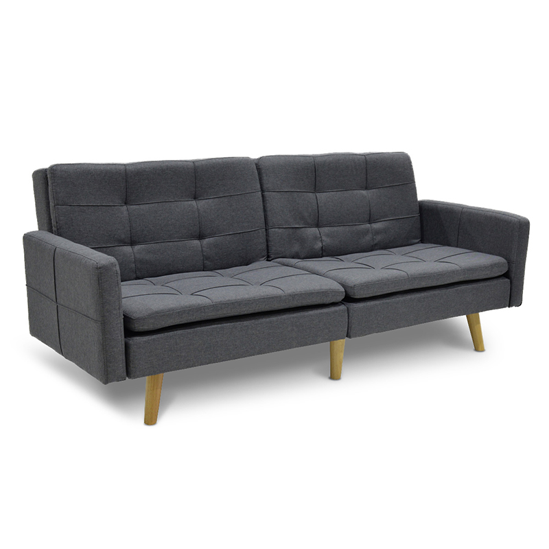 Καναπές-κρεβάτι Flexible pakoworld σε ανθρακί ύφασμα 198x87x76εκ 2