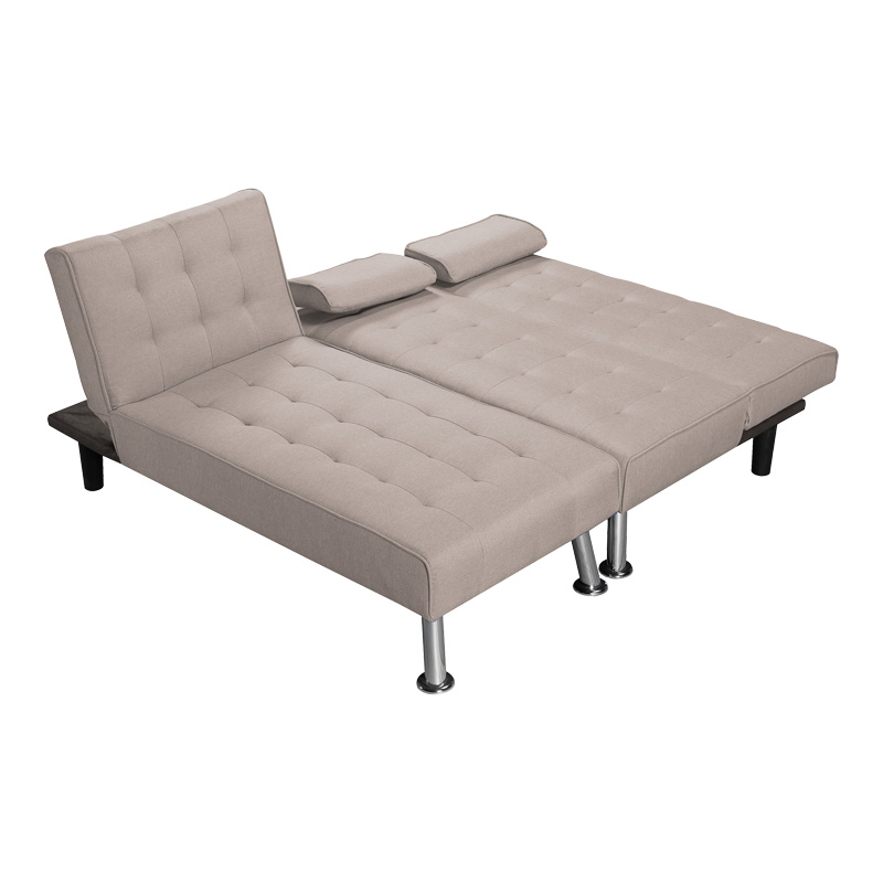 Γωνιακός καναπές-κρεβάτι αναστρέψιμος Brisk pakoworld καφέ-γκρι ύφασμα 200x146x75εκ 6