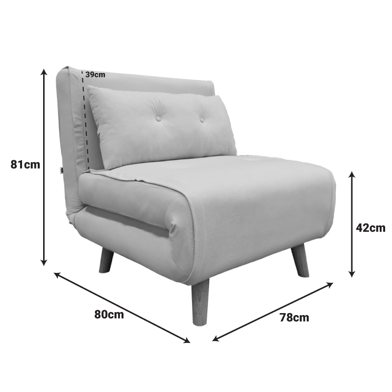 Πολυθρόνα-κρεβάτι Josuane I pakoworld ύφασμα σε ανθρακί απόχρωση 78x80x81εκ 6