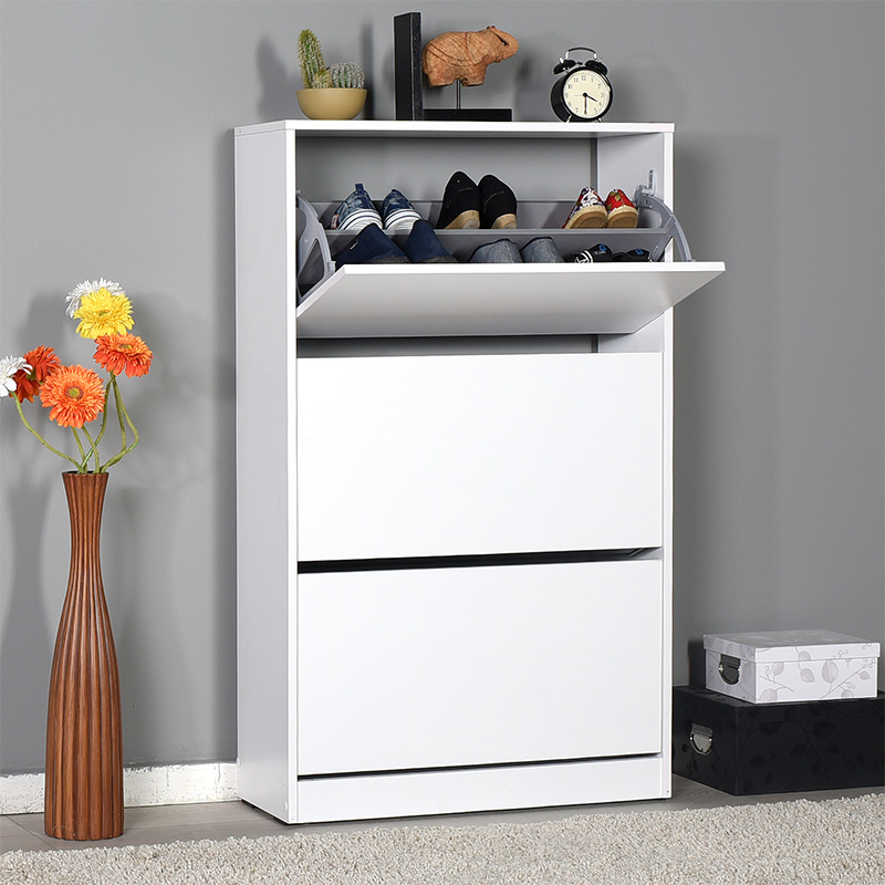 Παπουτσοθήκη ανακλινόμενη Step 18 ζεύγων pakoworld σε χρώμα λευκό 73x26x119εκ 1