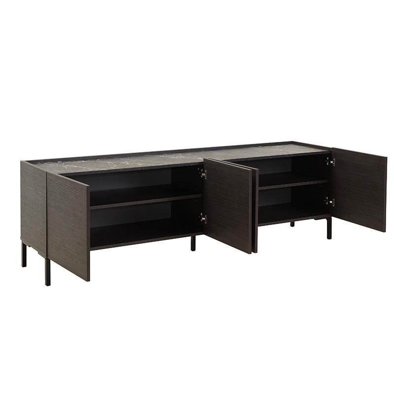 Έπιπλο τηλεόρασης Calliope pakoworld wenge-μαύρο μαρμάρου 180x44x57εκ 3