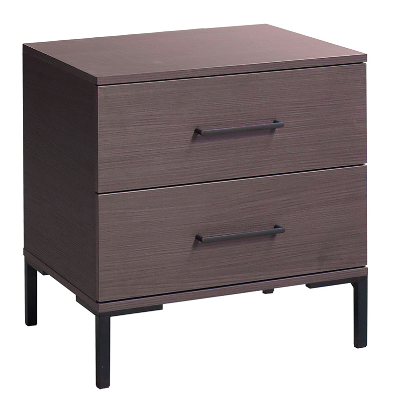 Κομοδίνο Calliope pakoworld με 2 συρτάρια wenge-μαύρο 55x44x57εκ 1