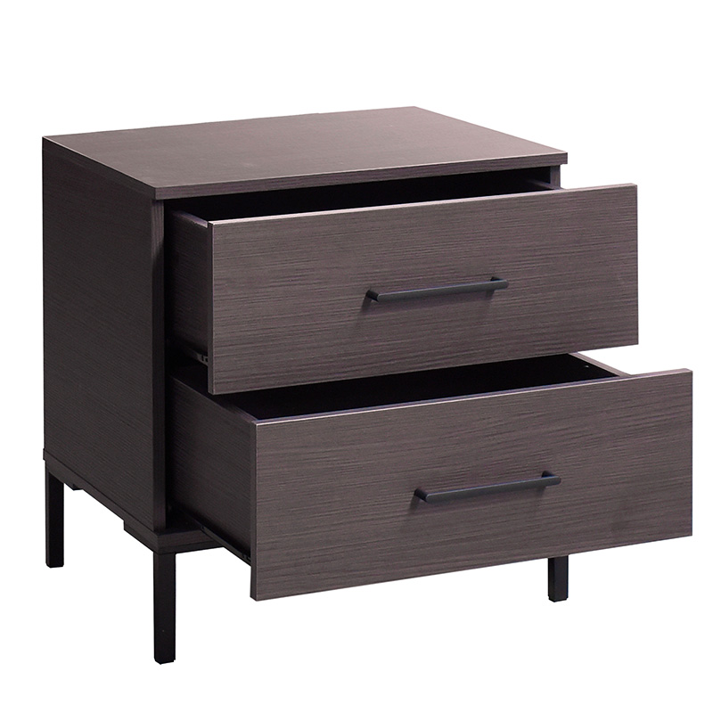 Κομοδίνο Calliope pakoworld με 2 συρτάρια wenge-μαύρο 55x44x57εκ 2