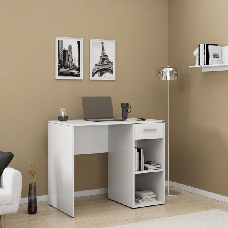 Γραφείο εργασίας Concept pakoworld σε λευκή απόχρωση 90x52x75εκ 2