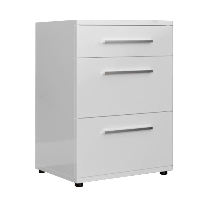 Κομοδίνο Elegance pakoworld με 3 συρτάρια σε λευκή απόχρωση 40x39x57εκ 1