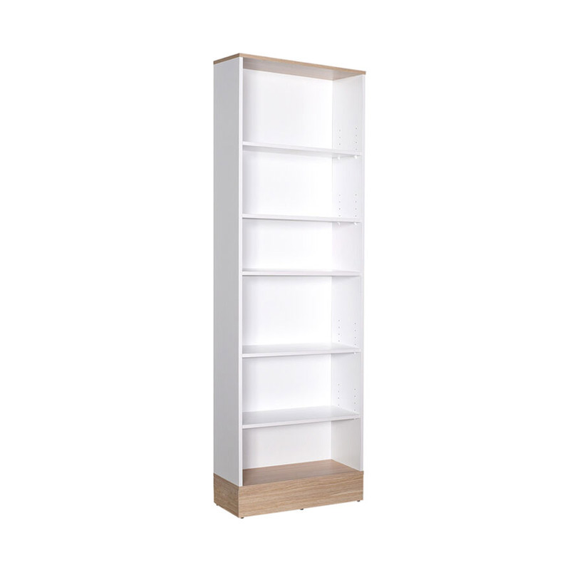 Βιβλιοθήκη Bator pakoworld σε λευκό- oak χρώμα 60x26x197εκ 1