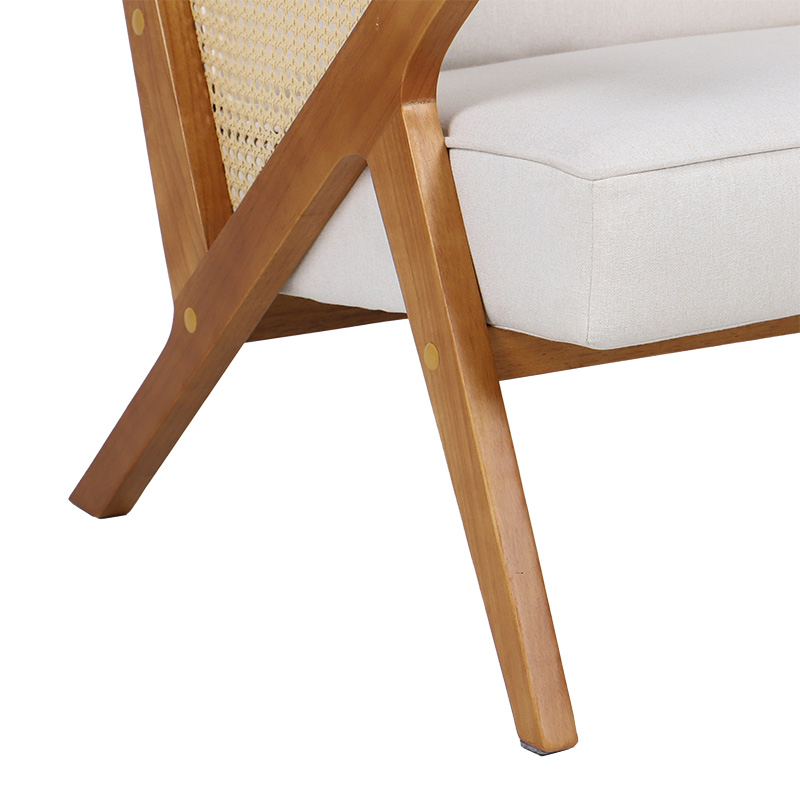 Πολυθρόνα Claudia pakoworld ύφασμα μπεζ-pe rattan-rubberwood φυσικό 8