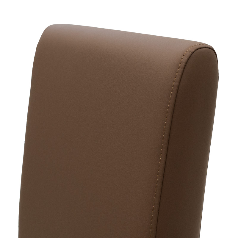 Καρέκλα Ditta pakoworld PU ανοικτό καφέ-πόδι μασίφ ξύλο καρυδί 6