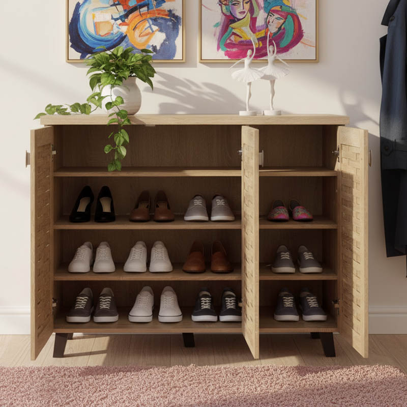 Παπουτσοθήκη-ντουλάπι MANTAM pakoworld 16 ζεύγων χρώμα sonoma 115,5x40x92εκ 3