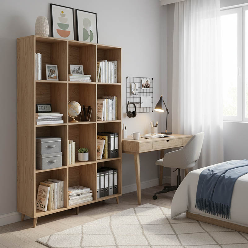 Βιβλιοθήκη FIRENZE pakoworld χρώμα sonoma 107x28,6x178εκ 1