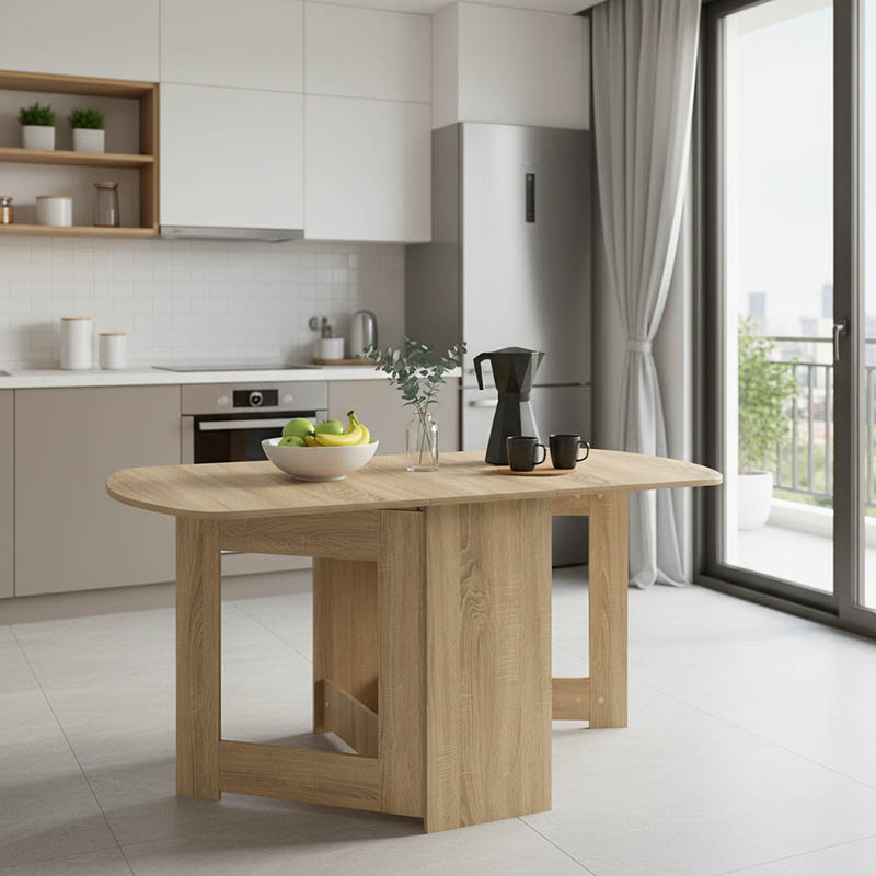 Τραπέζι Nadine pakoworld πολυμορφικό-επεκτεινόμενο χρώμα sonoma 160x80x76.5εκ 1