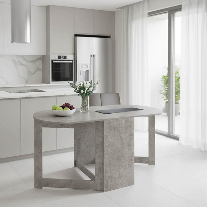 Τραπέζι Nadine pakoworld πολυμορφικό-επεκτεινόμενο χρώμα γκρι antique 160x80x76.5εκ 1