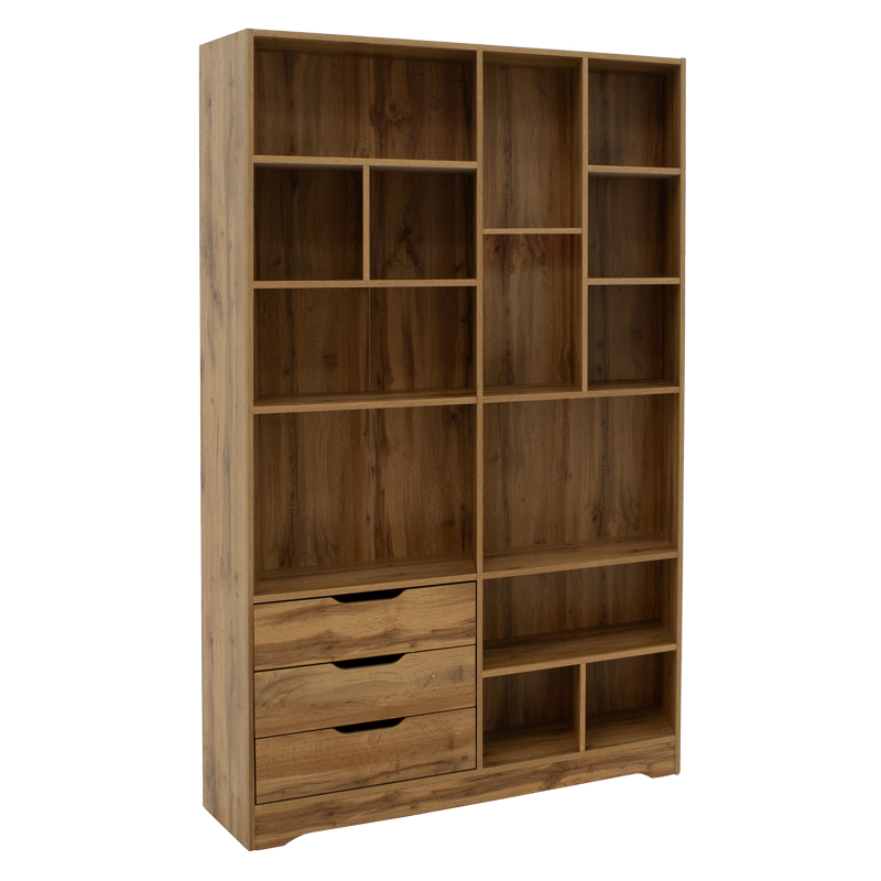 Βιβλιοθήκη Lucinda pakoworld oak 120x29.8x180.5εκ 2