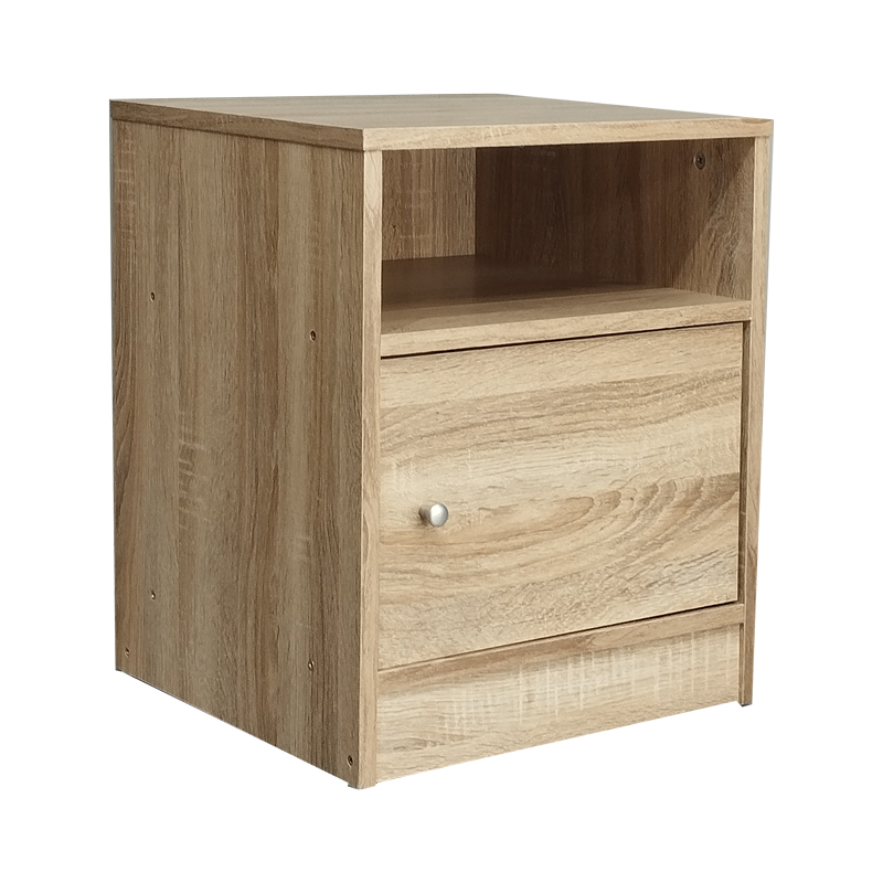 Κομοδίνο Foly pakoworld με ένα ντουλάπι sonoma 40x40x50εκ 1