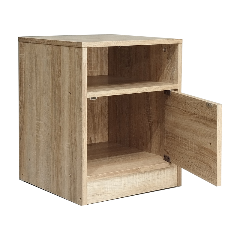 Κομοδίνο Foly pakoworld με ένα ντουλάπι sonoma 40x40x50εκ 2