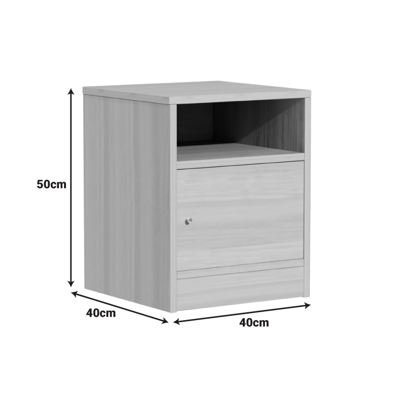Κομοδίνο Foly pakoworld με ένα ντουλάπι γκρι oak 40x40x50εκ 5