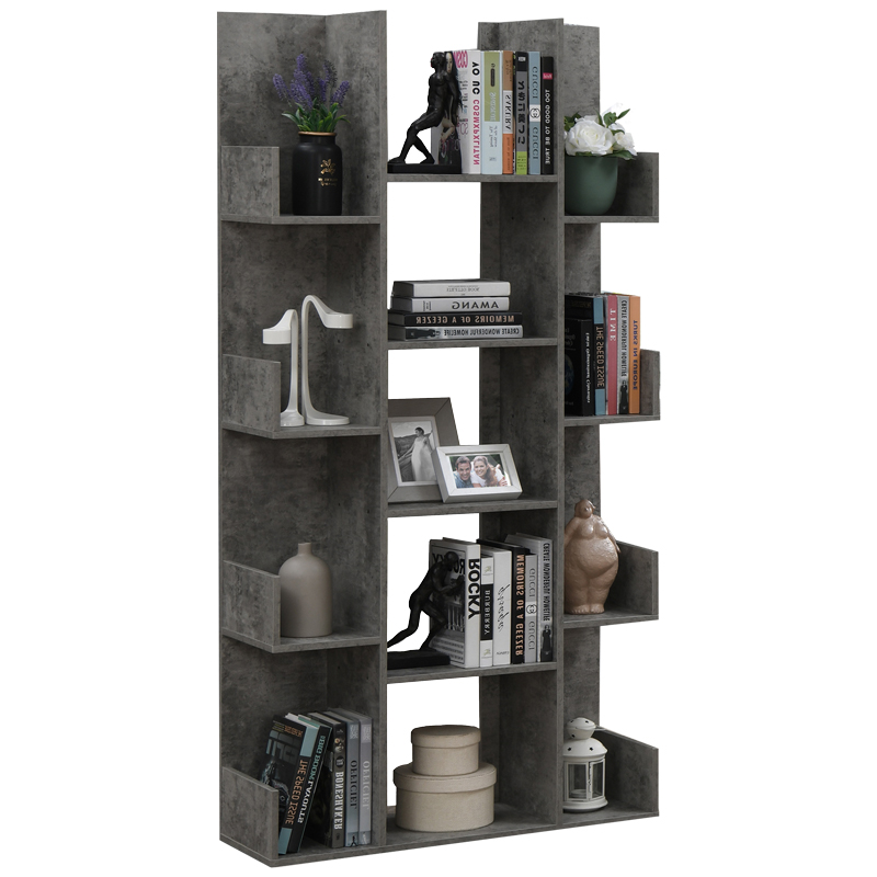 Βιβλιοθήκη Charles pakoworld μελαμίνης γκρι oak 90x31x182.5εκ 2