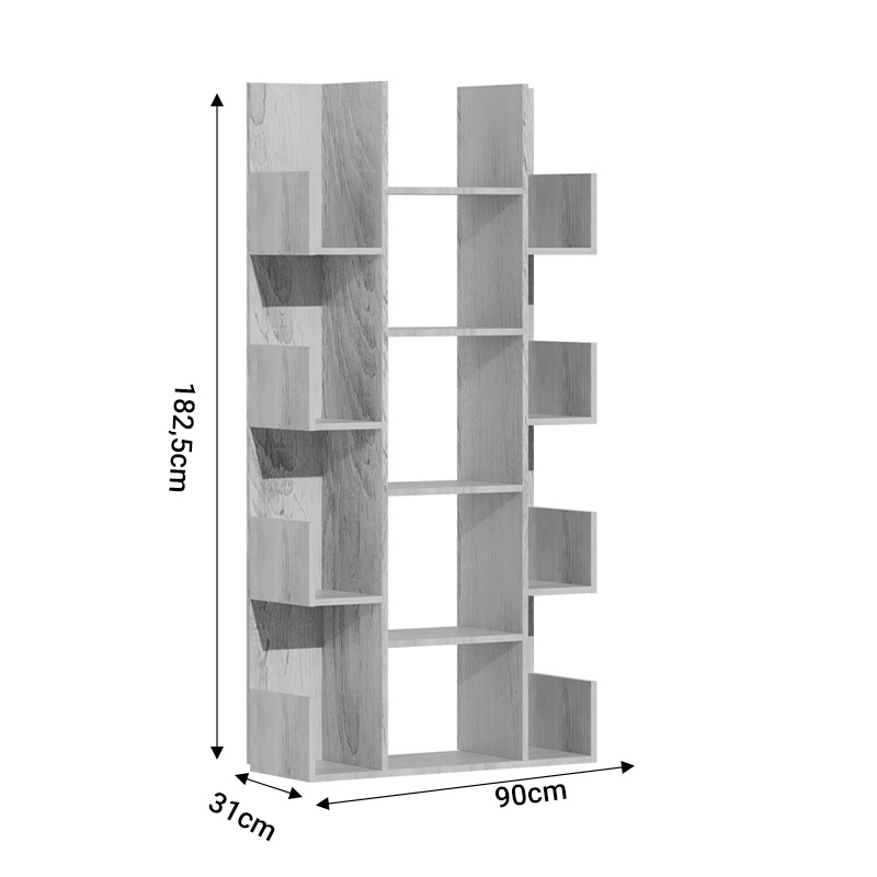 Βιβλιοθήκη Charles pakoworld μελαμίνης φυσικό 90x31x182,5εκ 3