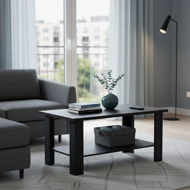 Τραπέζι σαλονιού Riano pakoworld zebrano μελαμίνης 89x49.5x42εκ 1