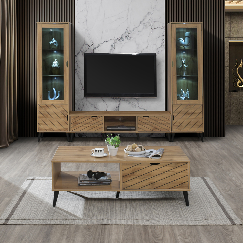 Τραπέζι σαλονιού Thelma pakoworld oak μελαμίνης 120x60x41.6εκ 1