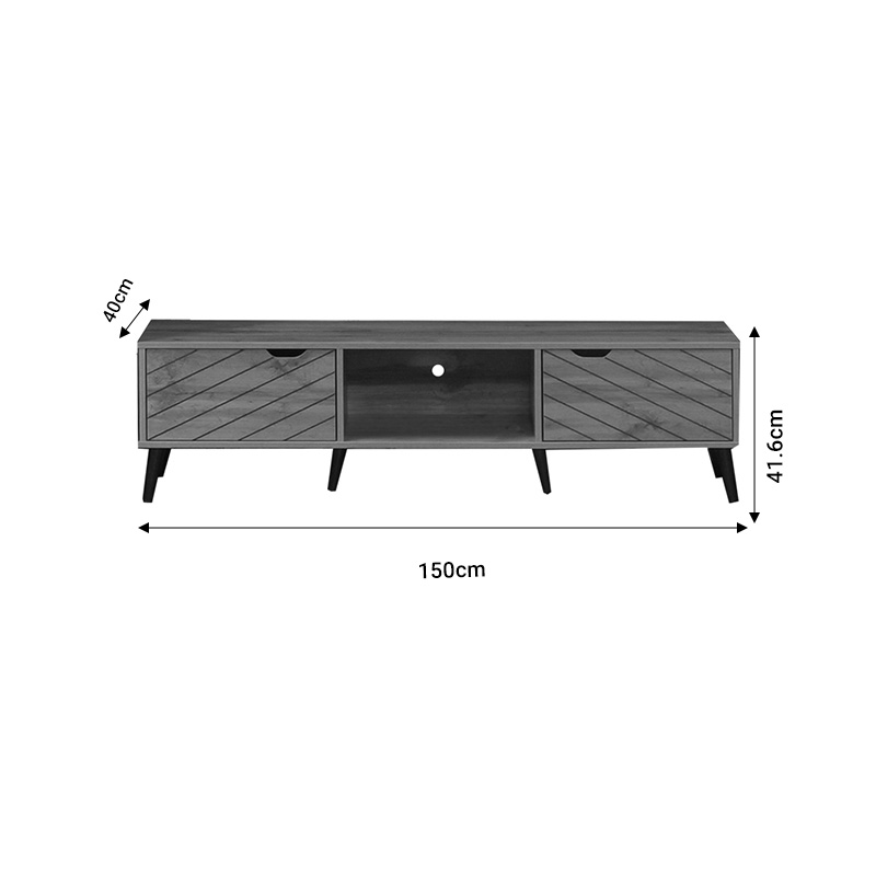 Έπιπλο τηλεόρασης Thelma pakoworld oak μελαμίνης 150x40x41.6εκ 4