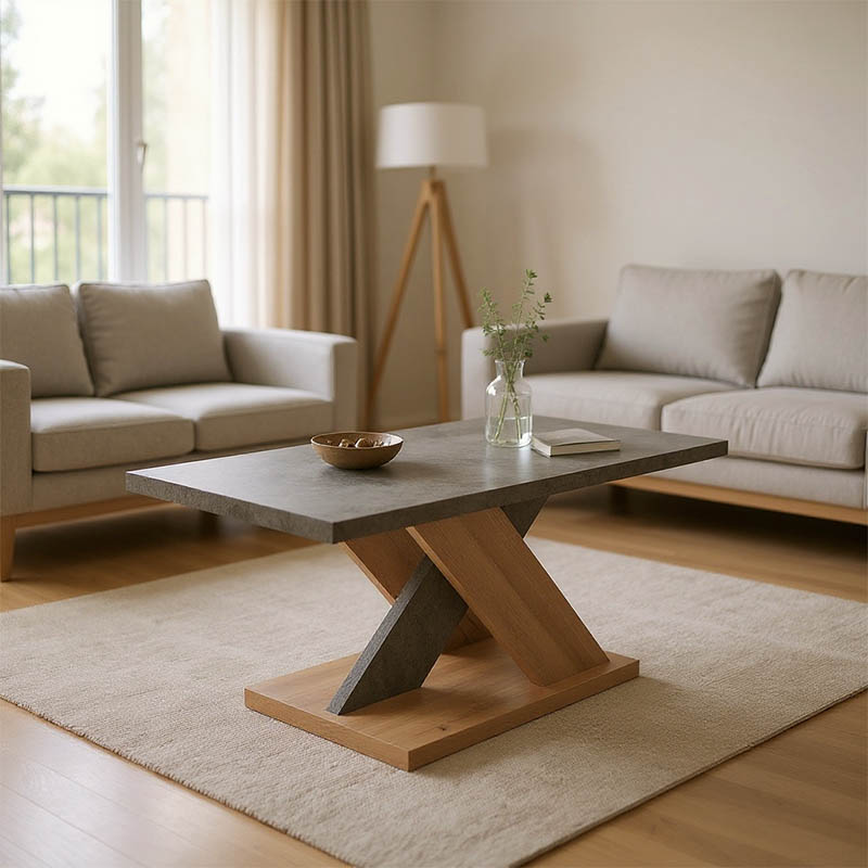 Τραπέζι σαλονιού Solange pakoworld σε γκρι-sonoma απόχρωση 110x55x47.5εκ 1