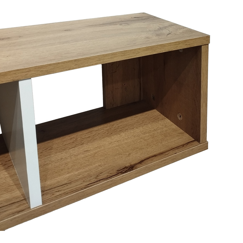 Ραφιέρα τοίχου Flevior pakoworld σε sonoma με λευκή απόχρωση 90x22x25.6εκ 2